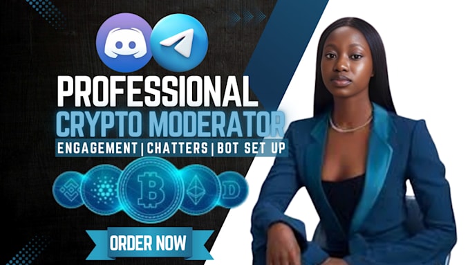 be your crypto telegram discord community manager with 10 active chatters