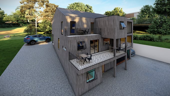 design 3d architectural models in sketchup, v ray render