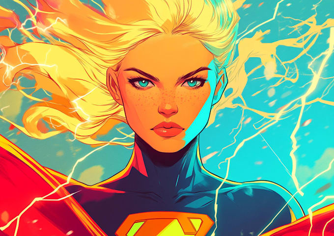 desing you as a superhero cartoon character