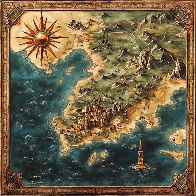 create handrawn fantasy maps and artwork