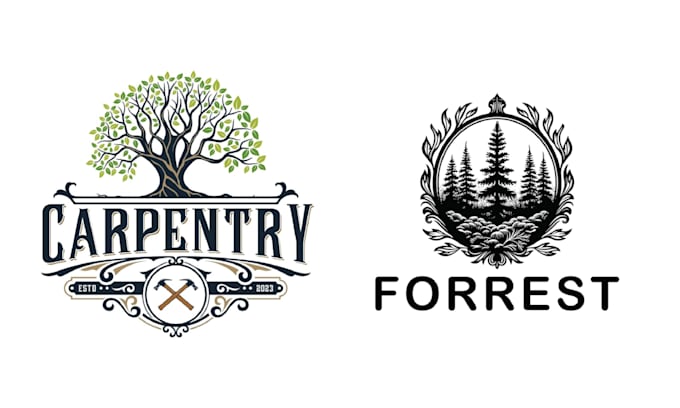 design vintage leaf garden oak tree logo