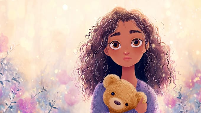 draw cute watercolor children book illustrations for kids