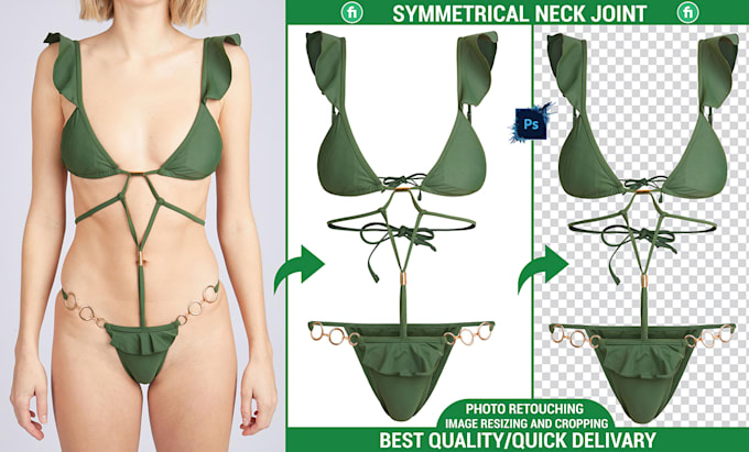 flat lay, ghost mannequin, neck joint, clothing image edit