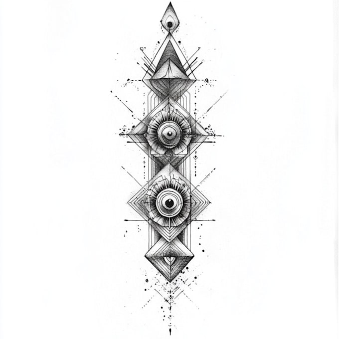 create sleeve tattoo design in geometric style
