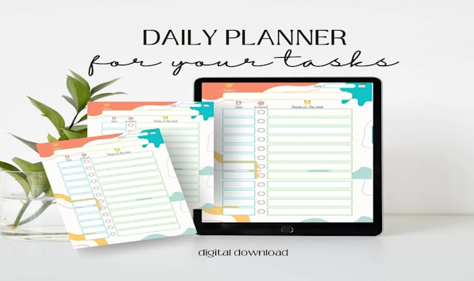 design unique printable hyperlinked etsy digital planner, etsy shop digital shop