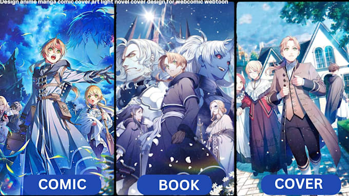 design anime manga comic cover art light novel cover design for webcomic webtoon