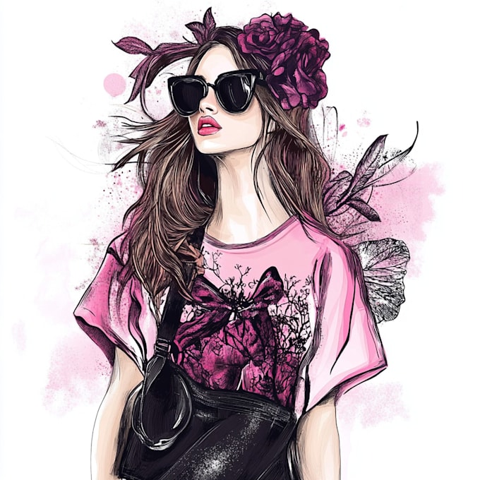 Draw a detailed fashion illustration by Qolleoku | Fiverr