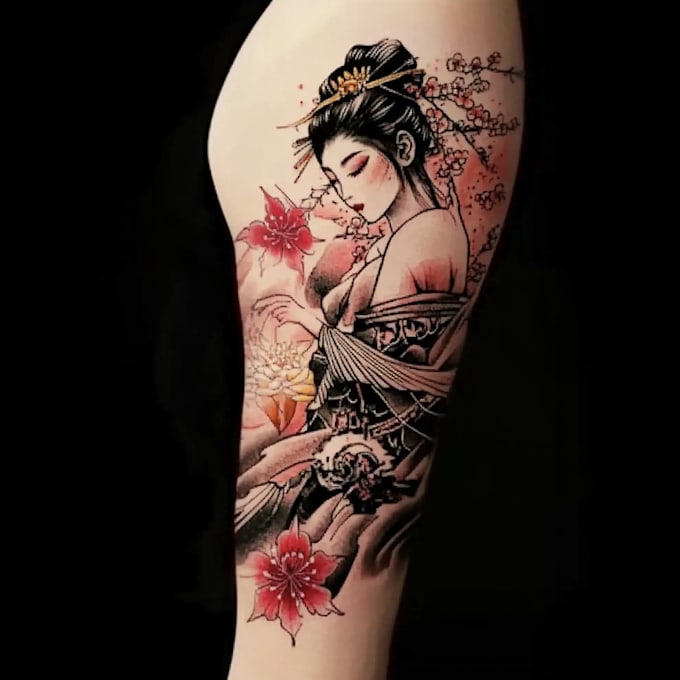 draw an oriental japanese tattoo