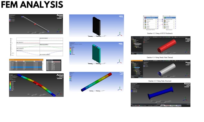 create 3d mechanical design and fem analysis