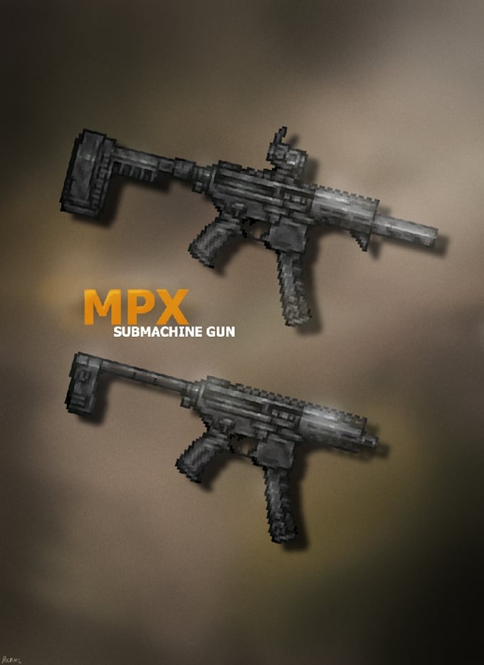 draw pixel art weapon and guns