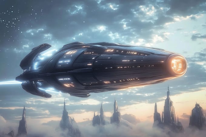 draw sci fi art and spaceship design