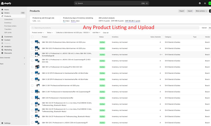 do professional shopify product listing and data entry