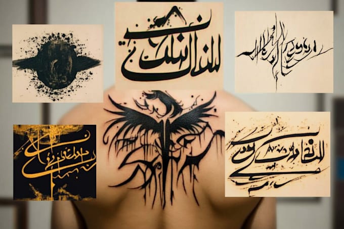 create arabic and persian minimal calligraphy tattoo