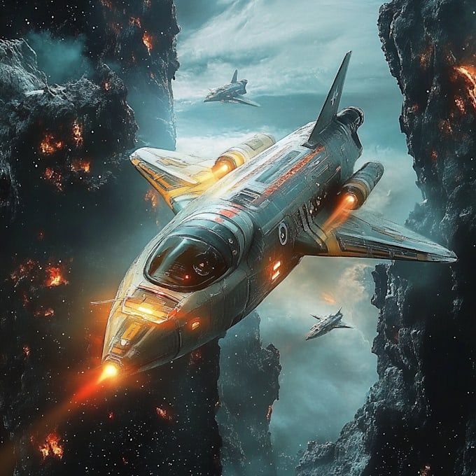 design spaceship, sci fi illustration and sci fi art