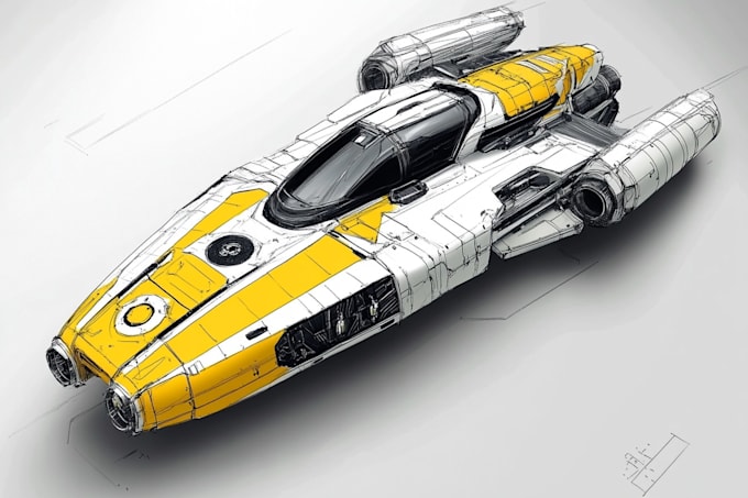 create sci fi vehicle design and spaceship concept art