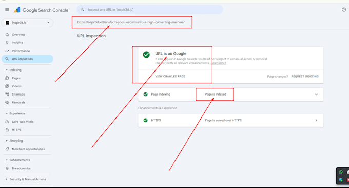 do website audit, onpage and technical SEO, google search console, page indexing