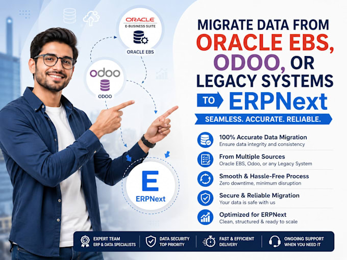 migrate data from oracle ebs, odoo, or legacy systems to erpnext