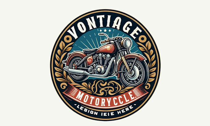 draw a vintage motorcycle  logo design