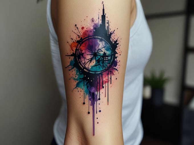 create a watercolor tattoo design