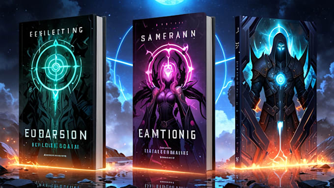 create professional fantasy book cover and sci fi book cover