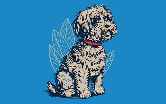 draw a pet portrait using linocut technique