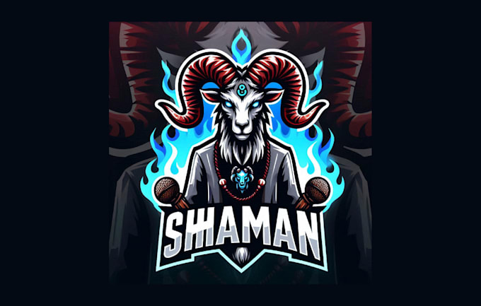 do awesome shaman goat mascot logo with unlimited revisions