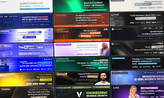 design premium linkedin banner and posts