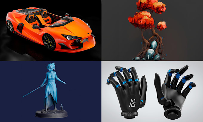 make 3d models of products, characters, printable figures and whatever you need