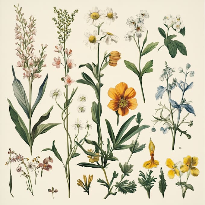 draw botanical illustration art for you
