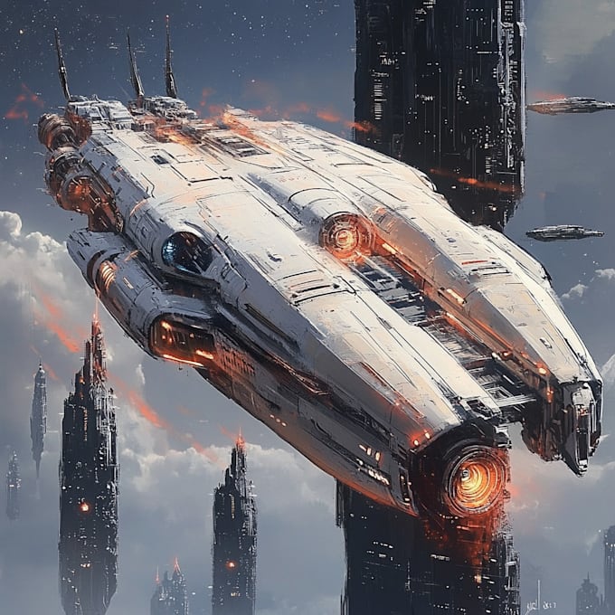 Draw sci fi art and spaceship design by Fauglooce | Fiverr