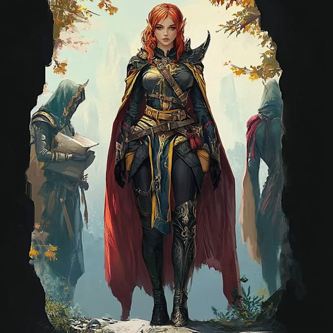create dnd fantasy scifi illustration