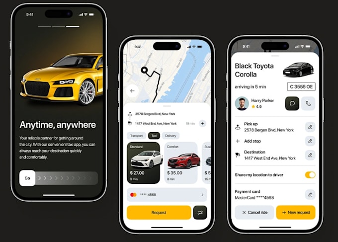 develop a ride sharing and taxi booking app like uber or lyft, careem, ola app