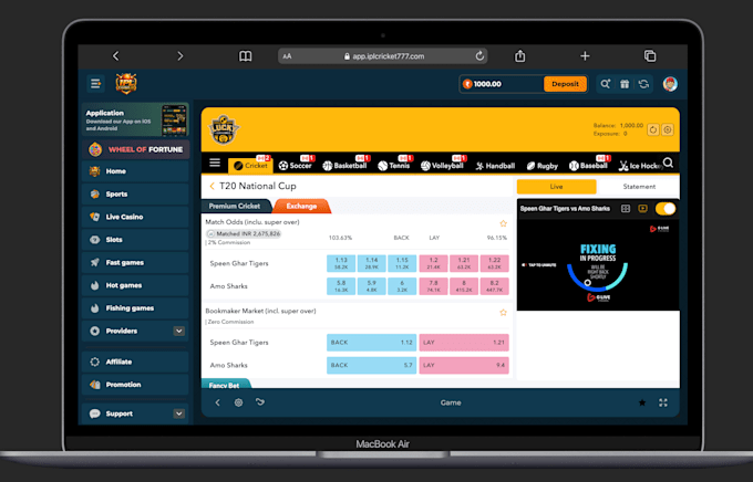 develop b2b sportsbook platform with betby, bti, saba, sbo, cmd and 9wicket apis