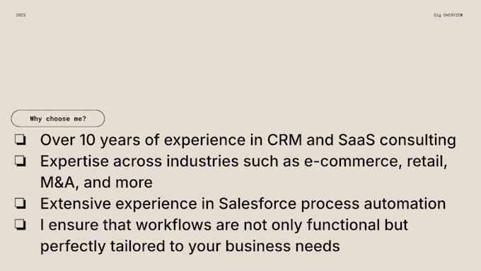 consult your salesforce CRM architecture and implementation