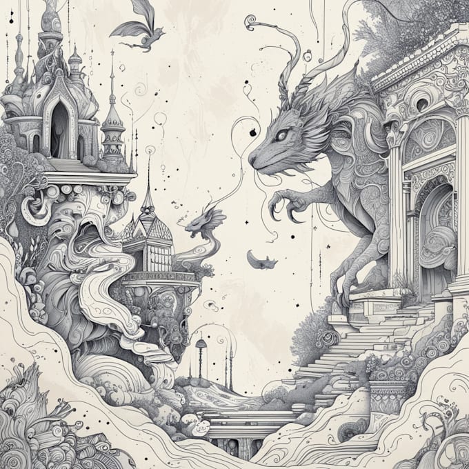 make illustration in fantasy and medieval style