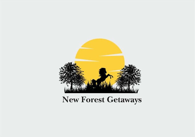 make awesome forest getaways horse and trees logo