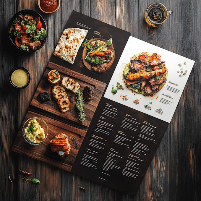 professional restaurant menu card design, food menu design