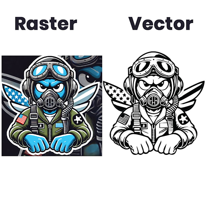 Do raster logo,image in vector file high resolution ai, eps, svg, pdf ...