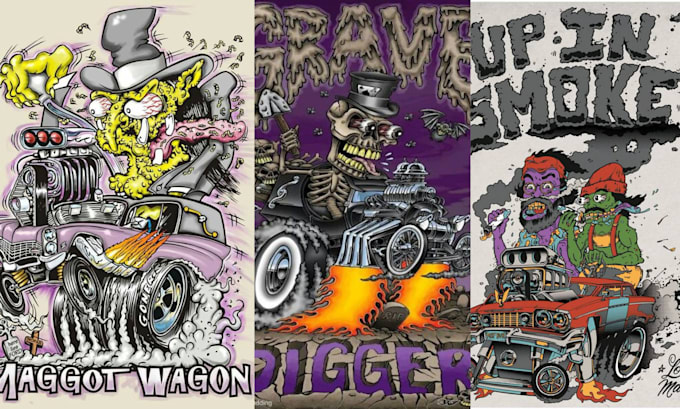 Create motorcycle, monster ed roth rat fink kustom kulture artwork by ...