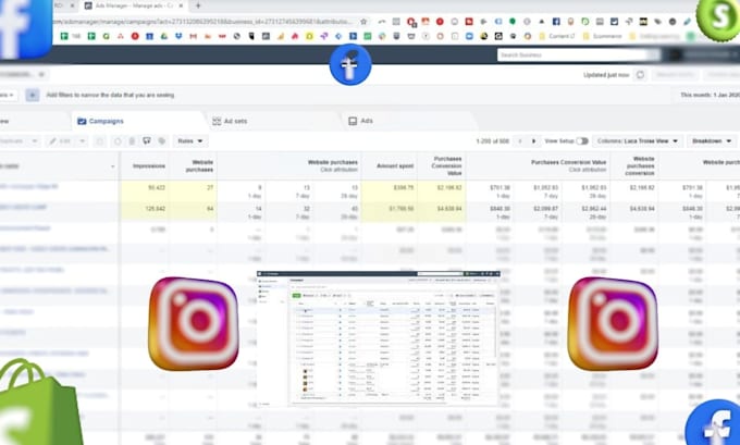 setup your facebook instagram ads campaign manager and shopify fb ads