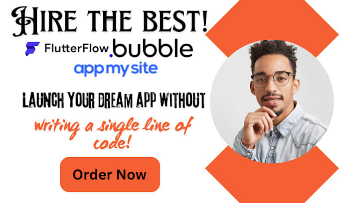 mobile app publish launch build bubble io flutterflow appmysite glide adalo dev