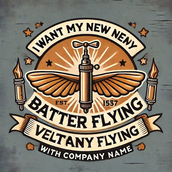 do crate batter flying vintage logo design with express delivery