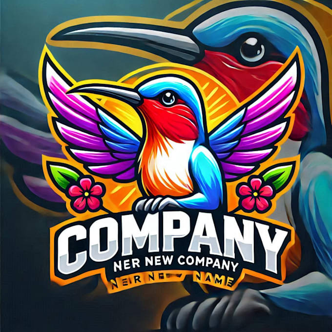 do make hummingbird mascot logo design with express delivery