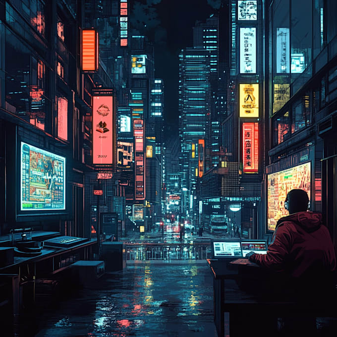 Make a cyberpunk city, sci fi futuristic city by Guinogsau | Fiverr