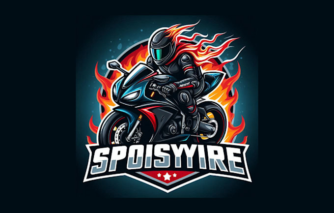 make creative motorcycle rider mascot logo within two days