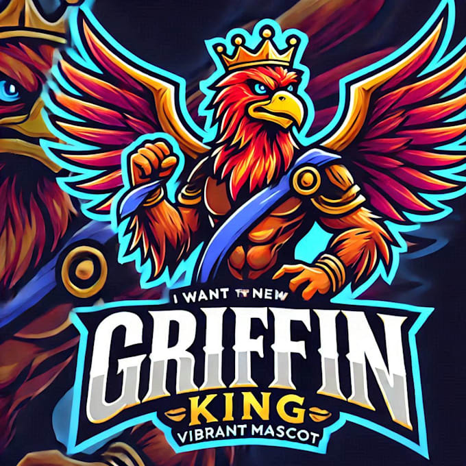 do wonderful grifine king mascot logo design with express delivery