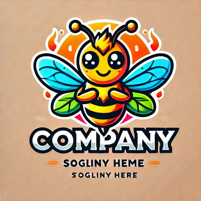 do crate bee mascot logo design with express delivery