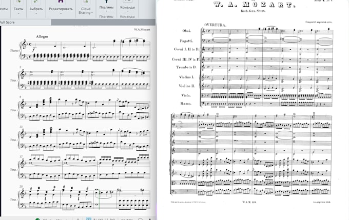 create piano reduction from full orchestral score