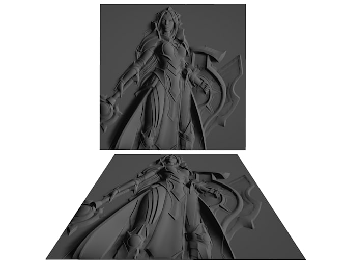Make a bas relief of a 3d model for cnc and 3d printing
