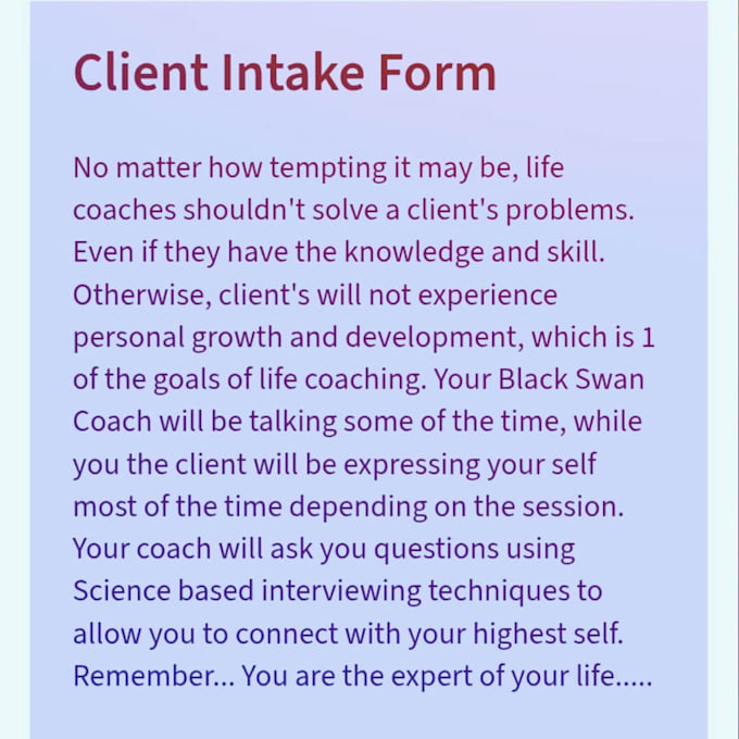 give you a life coaching session
